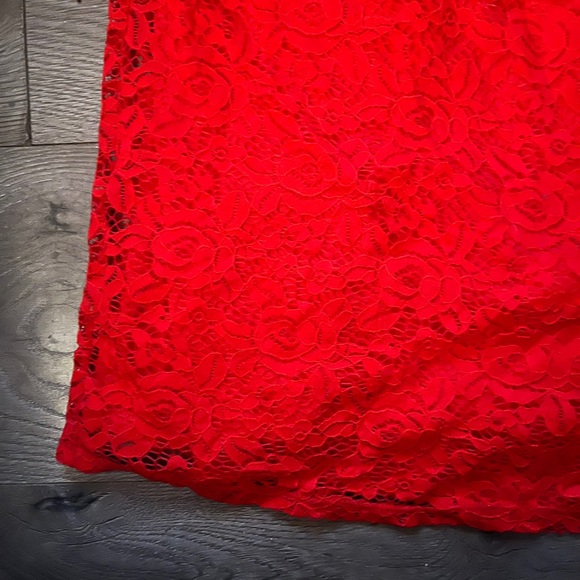 Limit evening dress mid length lace slip underneath rhinestone  straps women's M - Picture 3 of 10